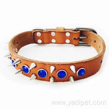 Genuine Leather rivite luxury Dog Collar dog collar